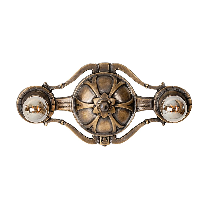 

Industrial style retro brass wall lamp mirror headlight