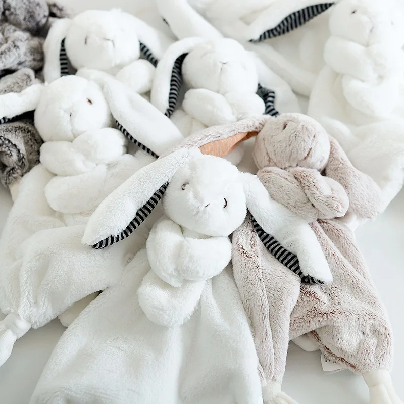 11\'\' Mood Comforter Bunny Baby Teething Toy Soft Animal for Doll Room Decoration Mood Appease Toy for Infant Crib Orname