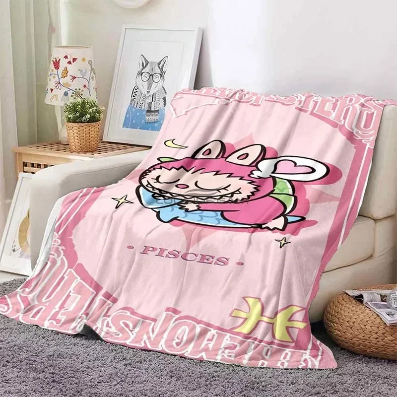 

Cute Elf LABUBU Cartoon Blanket Soft and Comfortable Flannel Blanket Children's Nap Blanket Can Be picnic blanket