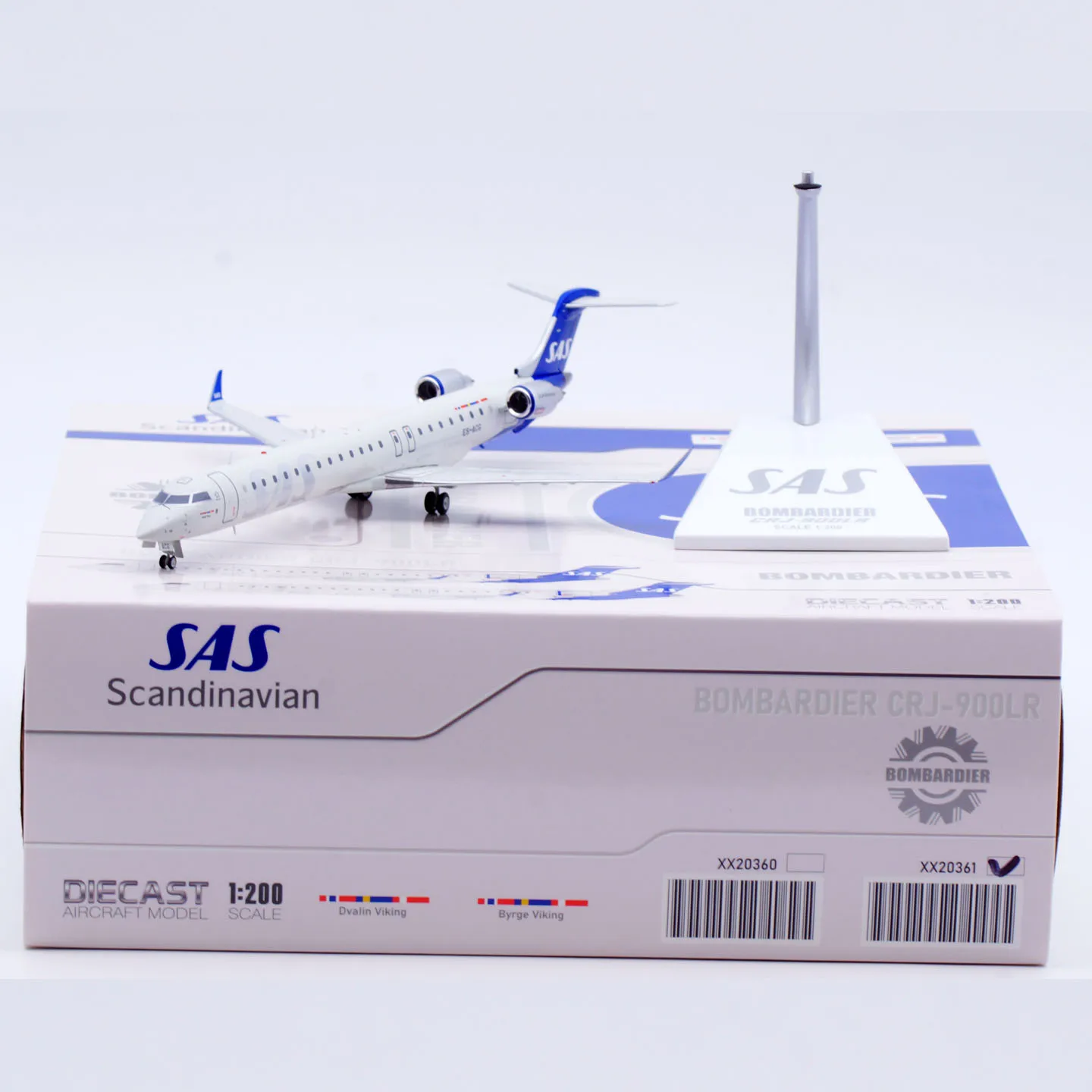 

XX20361 Alloy Collectible Plane Gift JC Wings 1:200 Scandinavian Airlines SAS Bombardier CRJ-900LR Diecast Aircraft Model ES-ACG