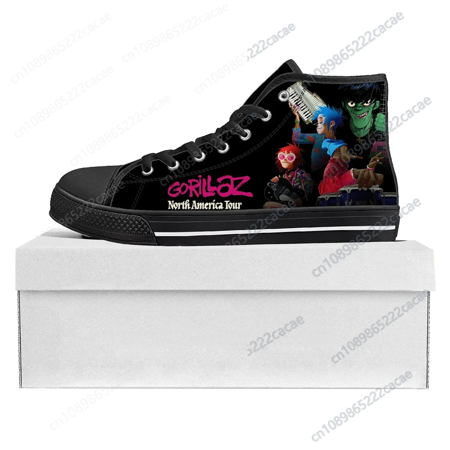 Gorillaz-Zapatillas de lona de banda de Rock Virtual para hombre y mujer, zapatos personalizados de alta calidad, a la moda