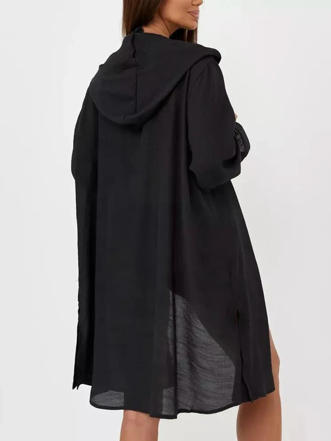 2025 novo botão sólido praia cobrir mulheres manga longa cardigans conjuntos de biquíni cobrir feminino verão beachwear banho cobrir