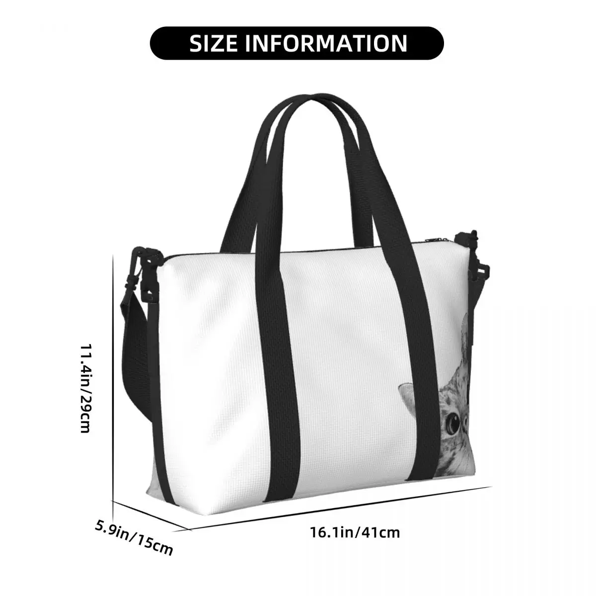 مخصص متستر القط حقيبة سفر الشاطئ سعة كبيرة حمل الحقائب لصالة الألعاب الرياضية اليوغا المرأة التسوق حقيبة كتف واق من المطر #2