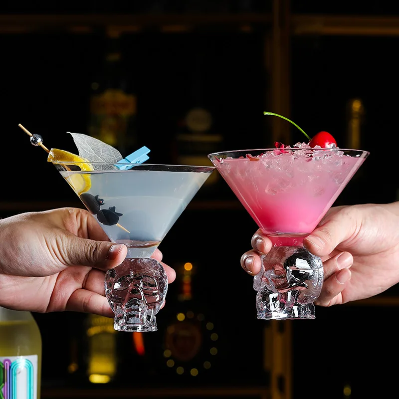 

260ml Triangle martini glass crystal goblet skull cocktail glass creative personalized champagne glass martini glass Bar Set