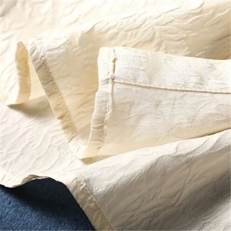 Chemise jacquard haut de gamme pour femme, mode décontractée, simple boutonnage, manches courtes, chemisiers en pansement, polyvalent