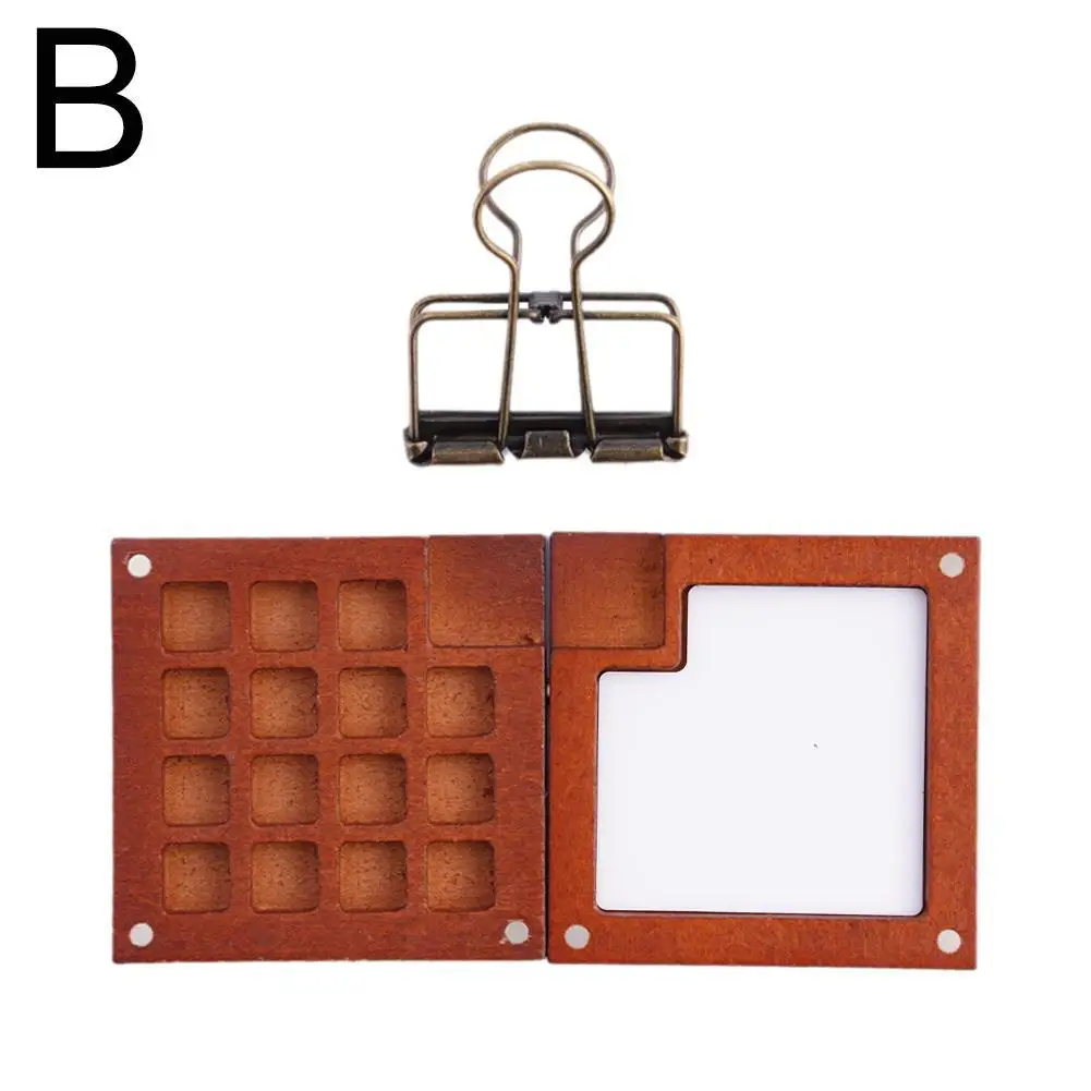 

Empty Wooden Watercolor Palette Portable Mini Travel Watercolor Acrylic Paint Box Square Tray Box for Painters Artists Students