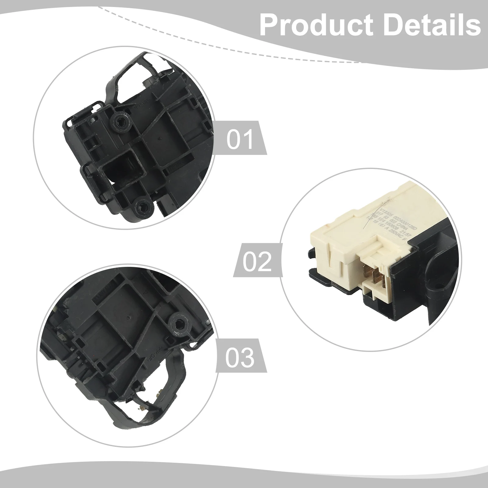 

Enhanced safety features in this electromagnetic electronic door lock switch for DK040550 For Drum washing machines