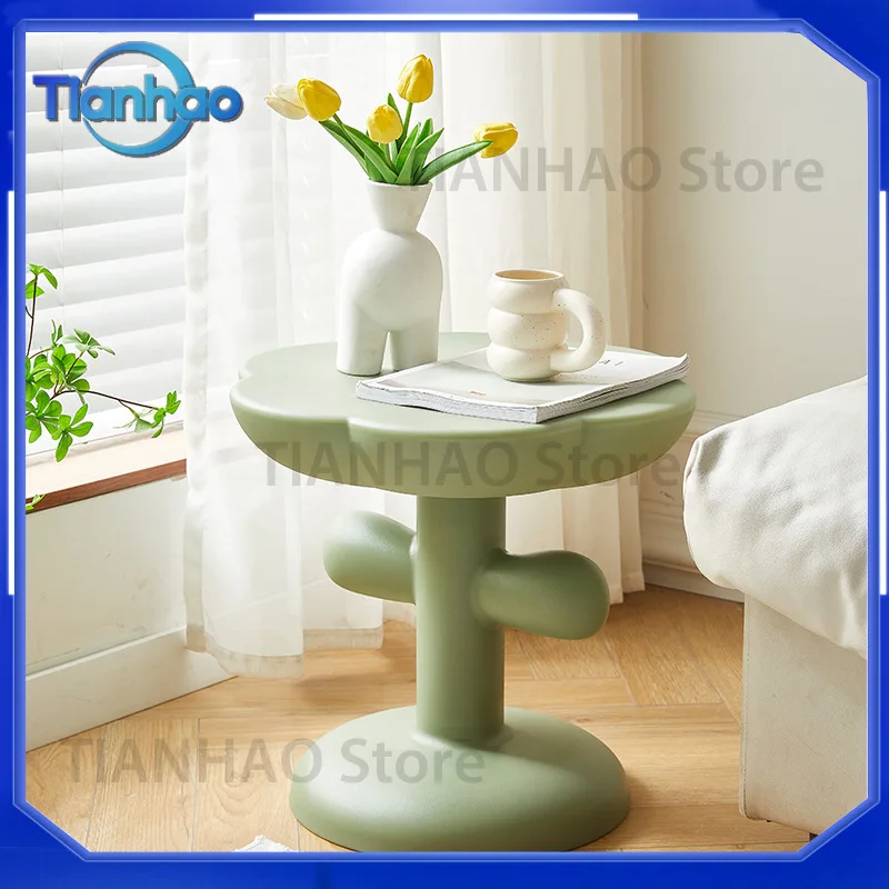 Creamy Style Mini Coffee Table for Small Spaces Portable Side Table for Sofa Living Room Minimalist Home Decor Creative