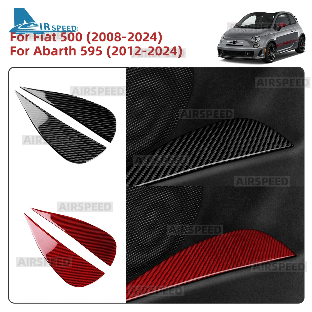 

For Fiat 500 2008-2024 For Abarth 595/695 2012-2021 2022 2023 2024 Car Rear Armrest Real Soft Carbon Fiber Trim Sticker LHD RHD