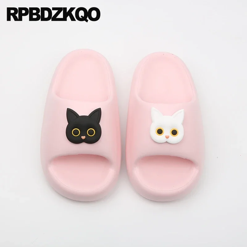 EVA Injection Shoe Cat Home Open Toe 44 Bathroom Slippers Thick Sole Sandals Slides Cozy Big Size Candy Guest Funny Indoor Women