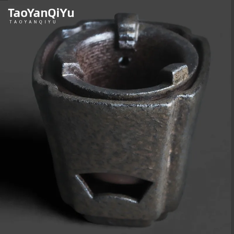 

Ретро-печь для угольного обжига в китайском стиле, квадратная, золотистая, с отсоединяемой внутренней частью, для чайной церемонии Гунфу