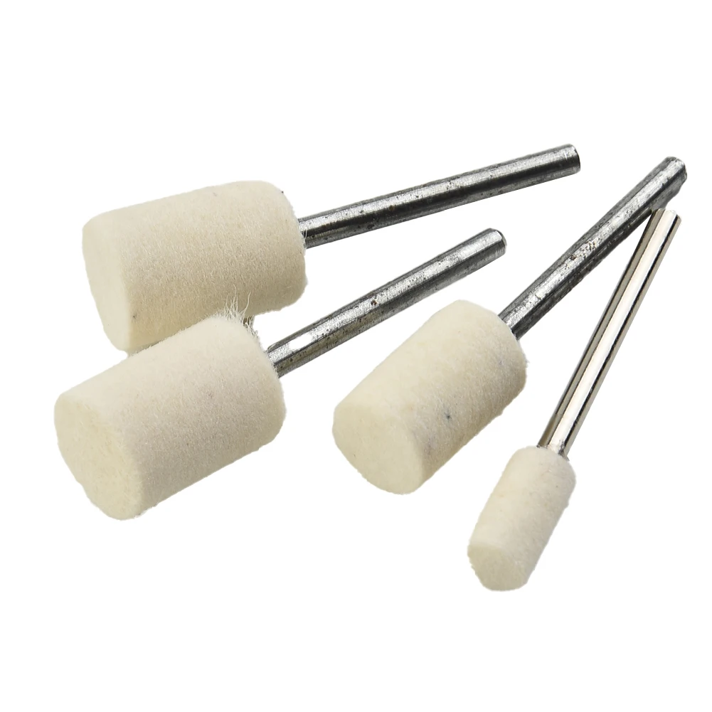 20 Pieces 4/6/8/10/12mm Wool Felt Mounted Polishing Buffing Wheel Grinding Head Drill Rotary Tool Kit Abrasive Tools