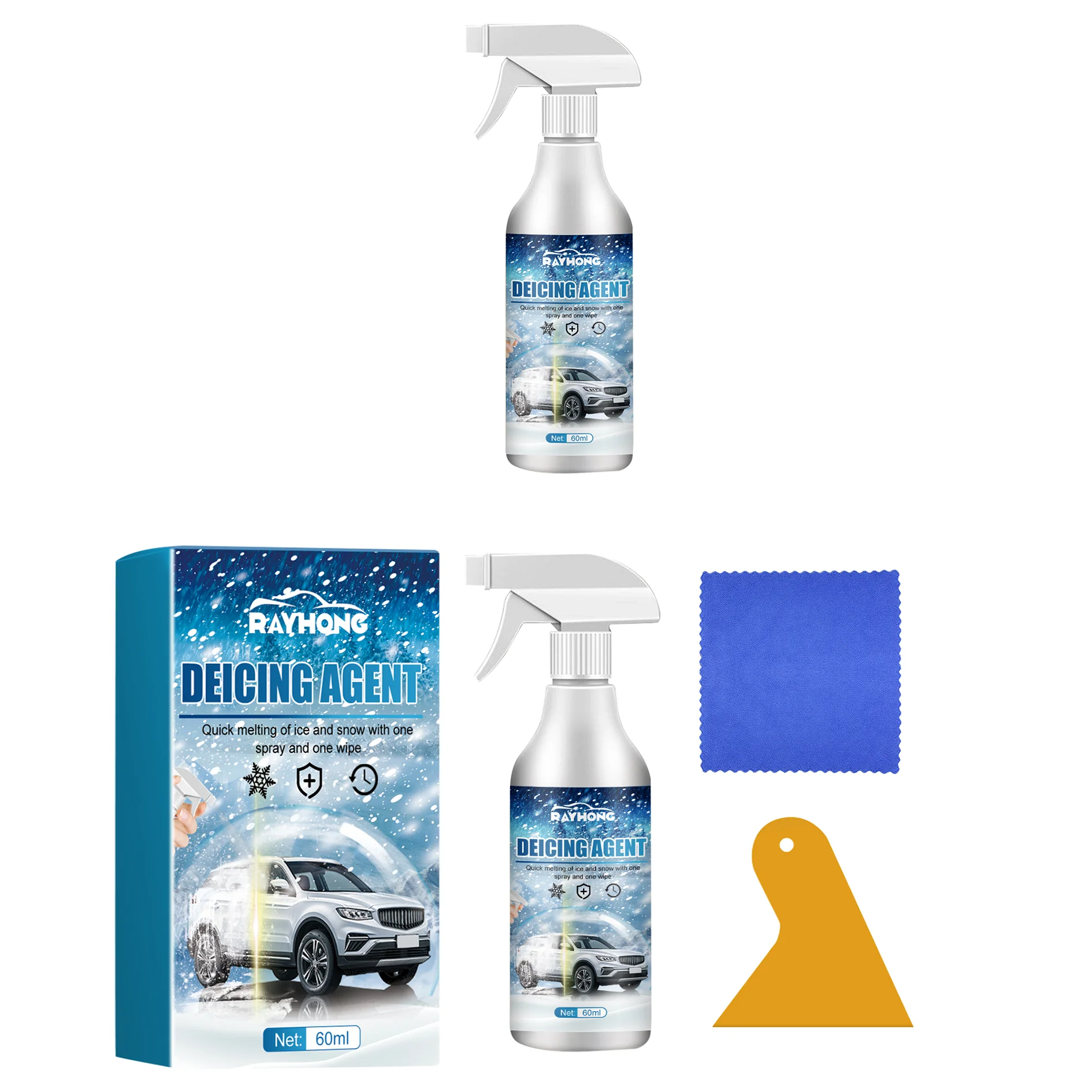 Car De Icer Spray Rapid Melt Ice Snow Defrost Anti Frost Anti Slip Windshield Window Lock Clean Winter Auto Snow Melting Spray - view 6