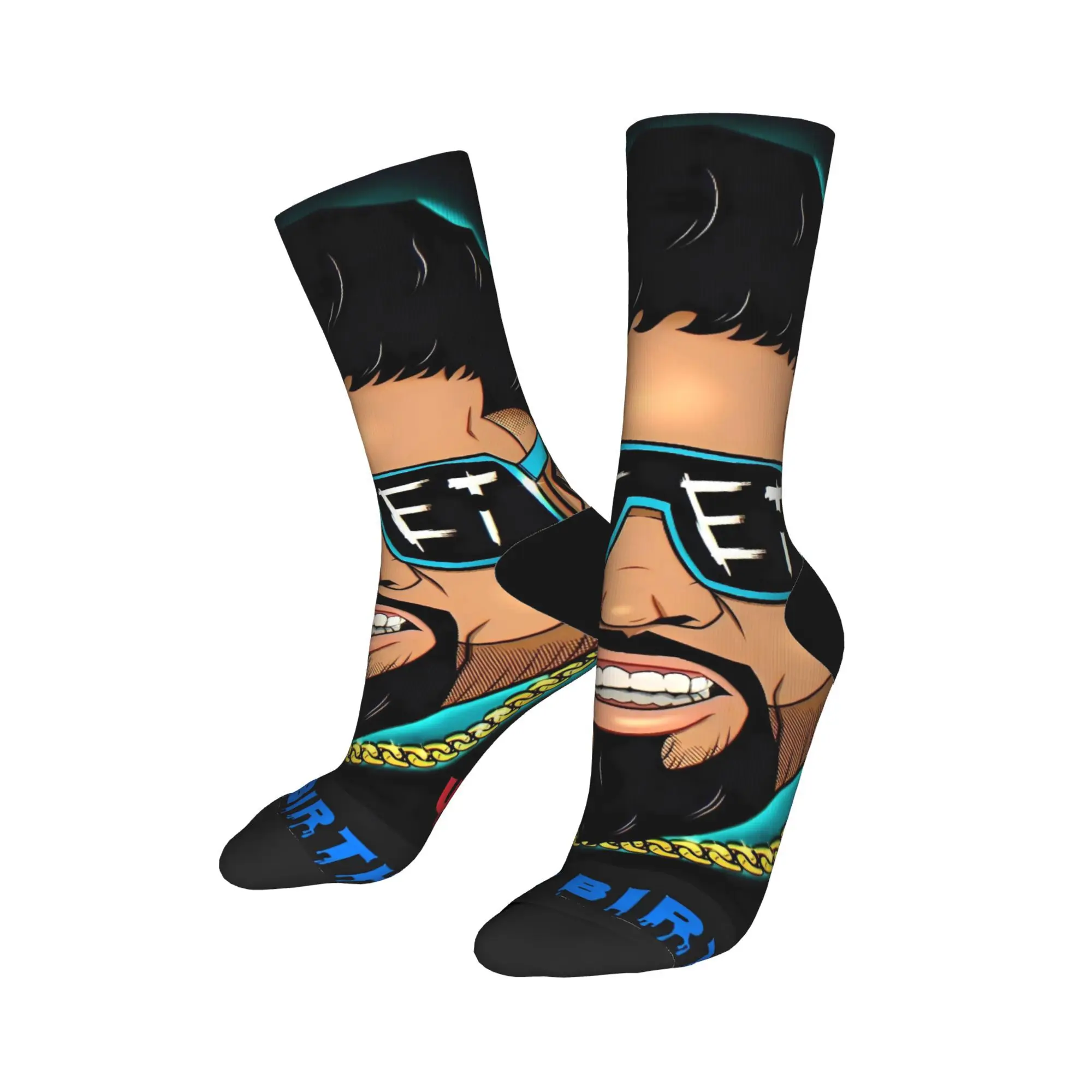 JEY YEET USO レスリングソックス プリントストッキング 滑り止め ユニセックス メンズソックス 快適な秋面白いランニングスポーツソックス