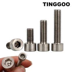 1/3pcs M1.6 M2 M2.5 M3 M4 M5 M6 M8 M10 M12 TA2 Pure Titanium Gr2 DIN912 Hexagon Hex Socket Head Cap Allen Screw Bolt L= 3~120m