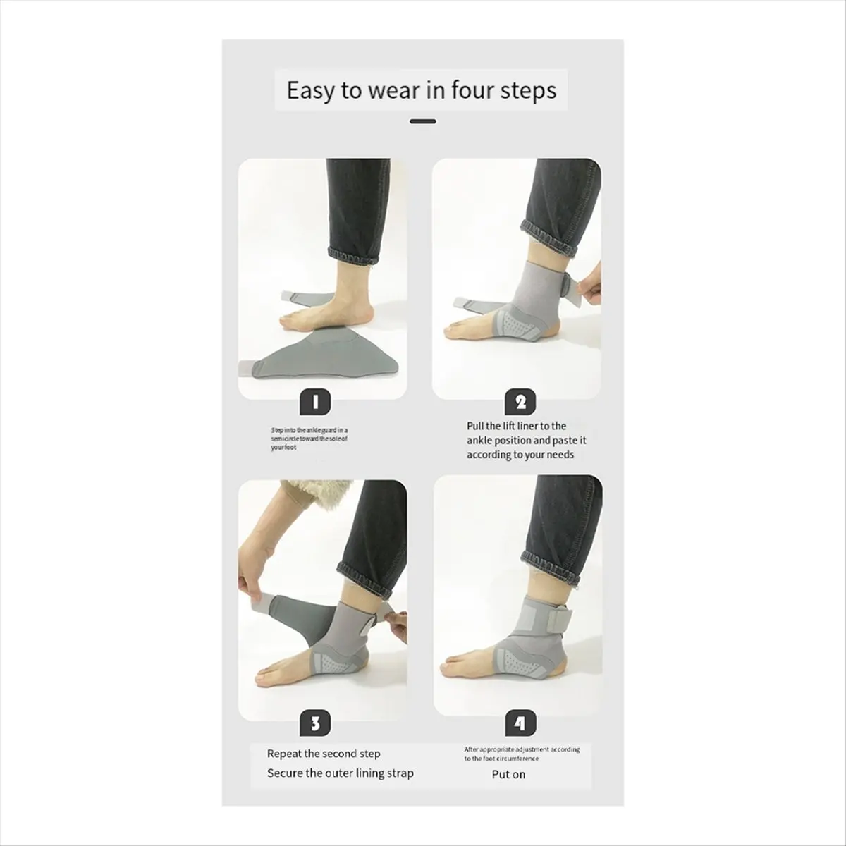 

Carefree- 2PCS Ankle Brace, Adjustable Compression Ankle Support Men & Women, Sports Protection, Stabilize Ligaments Black