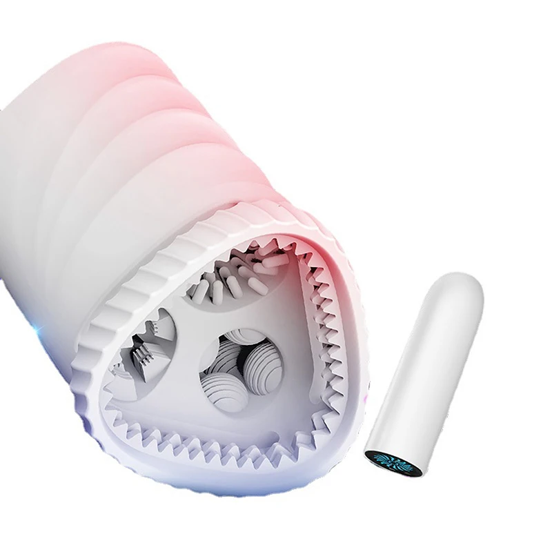 TPE Soft Rubber Three Channel Vaginal Penis Massage Airplane Cup Adult Products Massage Male Masturbation Sex Toy Delay Trainer