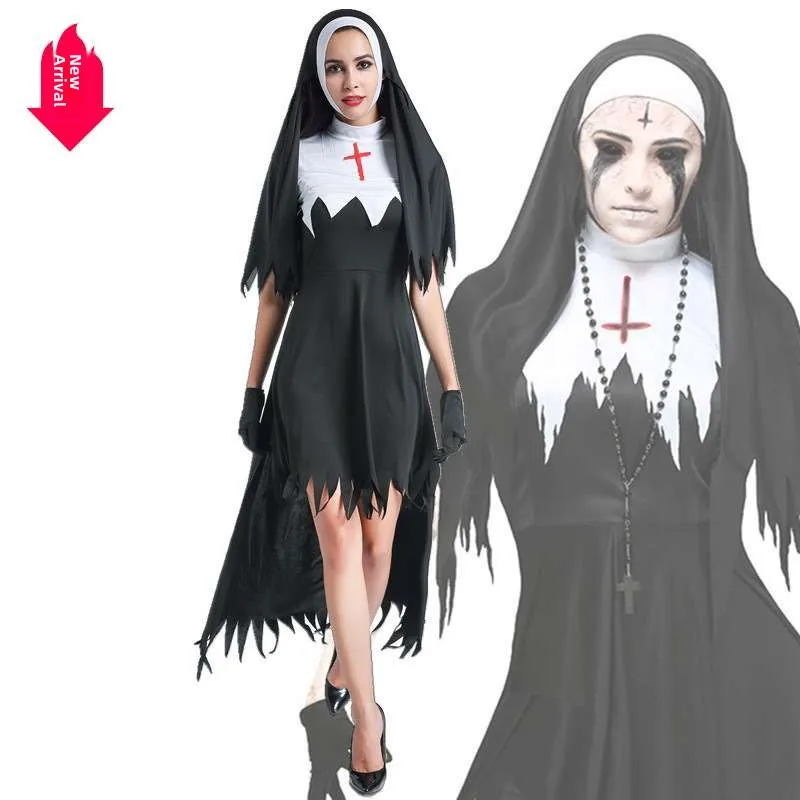 

Костюм для косплея монахини на Хэллоуин, смокинг-юбка для взрослых женщин, традиционная китайская этническая женская одежда для сценических выступлений