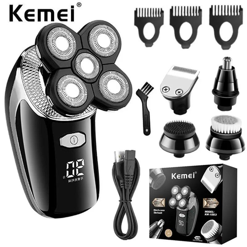 

Kemei Groomer multi-in-one Rechargeable Electric Shaver Beard Hair Trimmer Face Body Electric Razor Bald Shaving Machine KM-1003