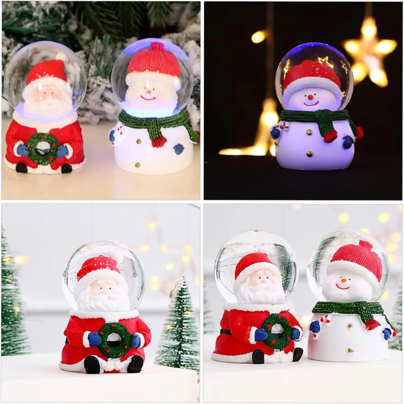 Christmas Crystal Ball Ornament Resin Crystal Ball With Music Snow Glass Ball For Thanksgiving Day Gifts Festival Decoration