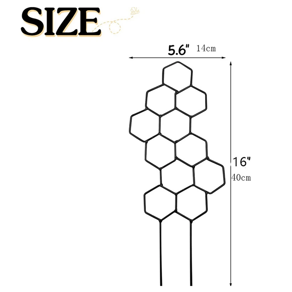 Enrejado de Metal con forma de panal para plantas, estaca hexagonal para escalar, soporte para plantas de interior, estante de flores para balcón, 1