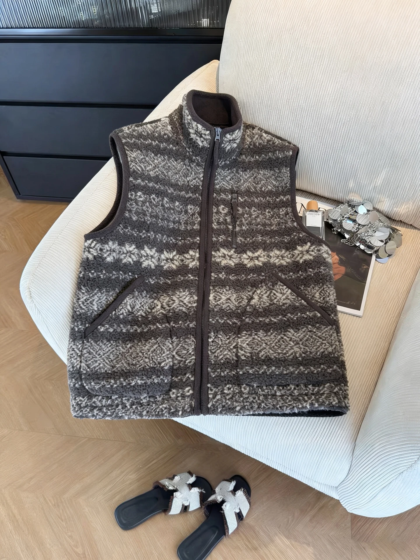 

Мужской жилет из меха ягненка с воротником-стойкой в американском стиле ретро, осенне-зимний ленивый повседневный многослойный жилет Svel