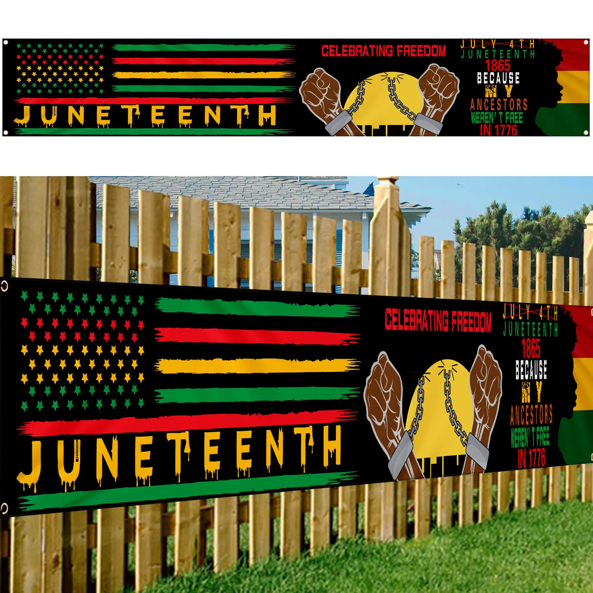 Happy Juneteenth Banner Party Decorations Black Lives House Decorative Outdoor Flags African American Independence Day Banners