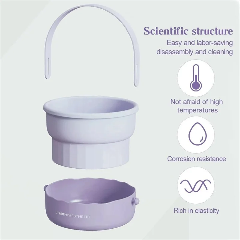 シリコン化粧ブラシクリーナー,3 in 1,乾燥スタンド付きクリーニングボウル,ラバーツール