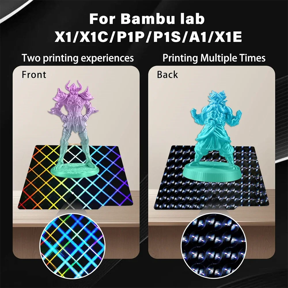 257x257 مللي متر بناء لوحة لمختبر بامبو X1 P1P A1 PEI ورقة PEO السلس X1C ورقة الكربون PEI لمختبر الخيزران Bambulabs P1s a1 لوحة