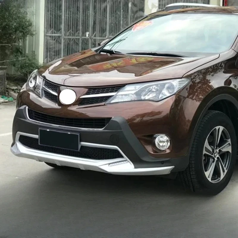 Front + Rear Bumper Protector Guard Bar For Toyota Rav4 RAV 4 2013-2015 High Quality with DRL Lights