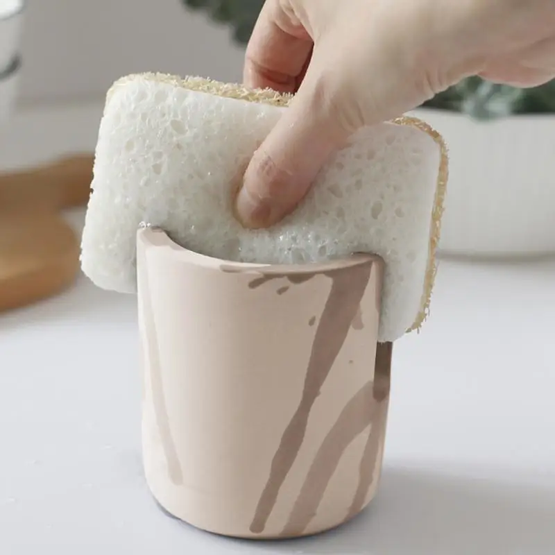 Quick Dry Stone Sponge Holder Fast Absorbing Stone Drying Organizer Absorbent Sink Sponge Holder For Kitchen Cleaning Tools