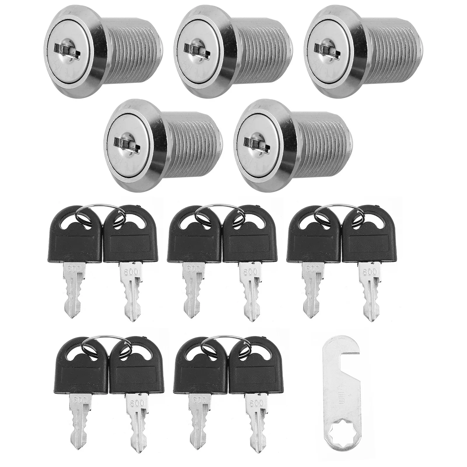 5Pcs Heavy Duty Zinc Alloy Mailbox Locks Letter Box Cabinet Drawer Cam Locks Thickened Rustproof Security Lock for Office School