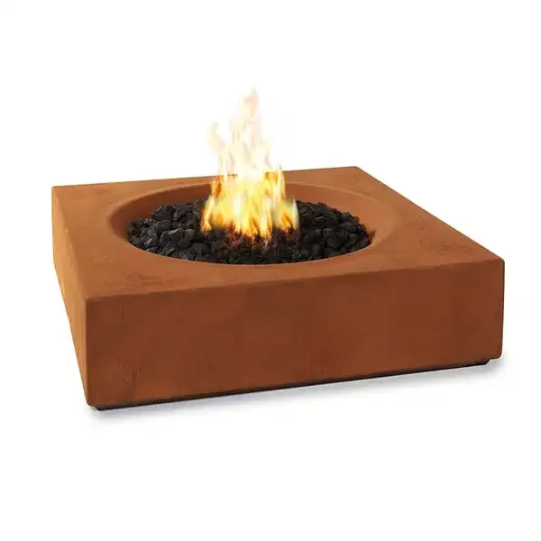 Corten Steel metal square outdoor fire pit and bowl decoration