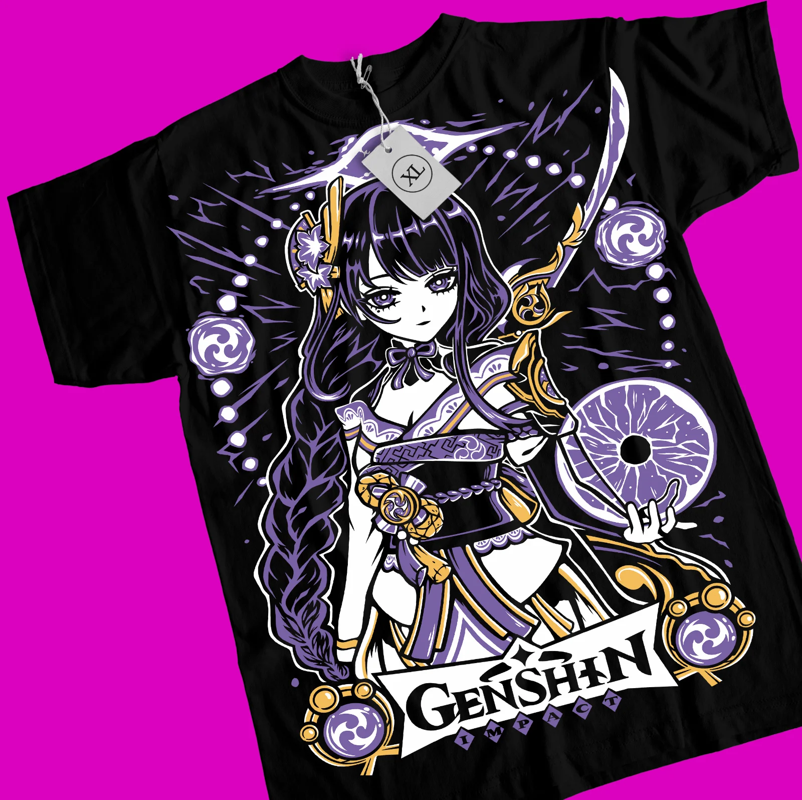 Anime Unisex Genshin Impact Raiden Shogun T-shirt ALL SIZES Harajuku T-Shirt Tee