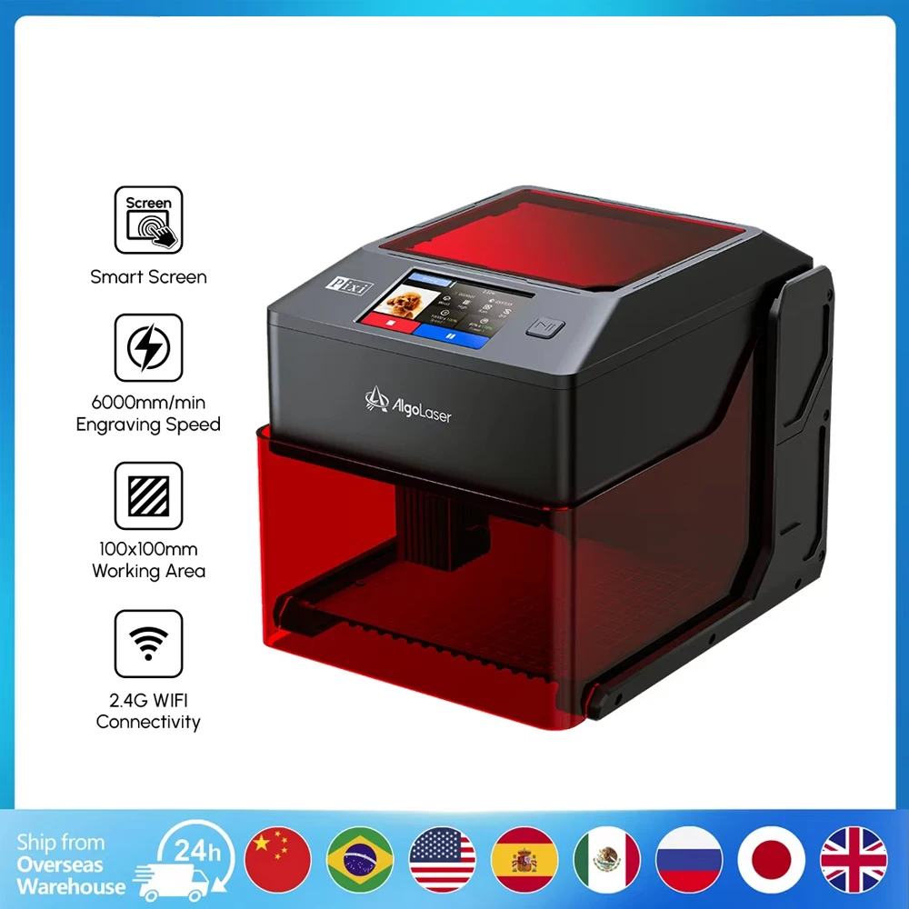 

AlgoLaser Pixi 3W Portable Laser Engraver Mini Laser Engraver Machine for leaf/Wood/Leather/DMF Logo Engraving Machine DIY Tool
