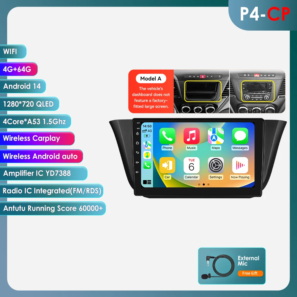 OSSURET 8G 128G Android 14 Autoradio Voor Iveco Daily 2013-2021 Auto Multimedia GPS Carplay 4G DSP BT 360 Camera Door Snapdragon6115