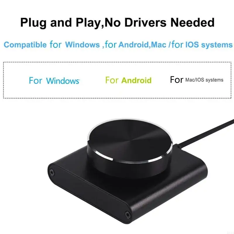 594A USB Computer PC Speaker External Volume Control Adjust Knob Black