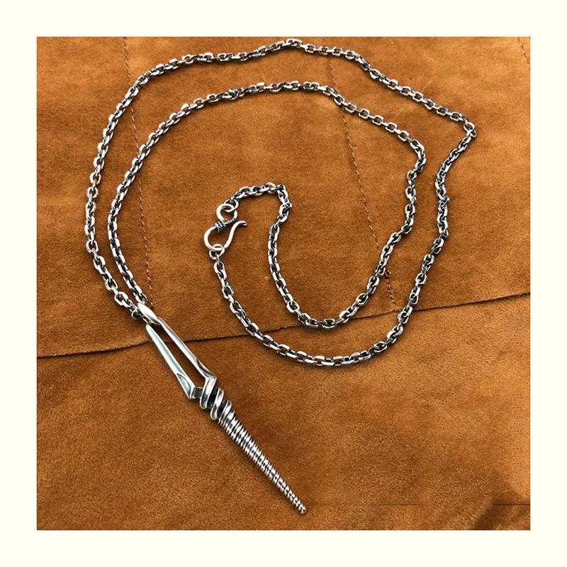 Spear Of Longinus Necklace For Women Vintage Silver 925 Sterling Silver Pendant For Party Personality Men Jewelry Cosplay Props