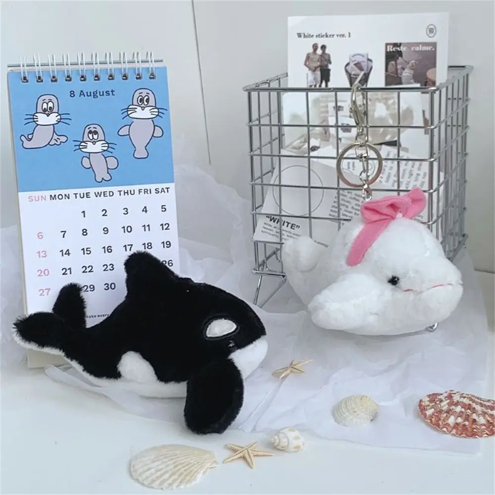 12cm Dolphin Seal Killer Whale Plush Keychains Marine Animal Stuffed Toy Pendant Cute Mini Ocean Series Aniaml Toys Small Gifts