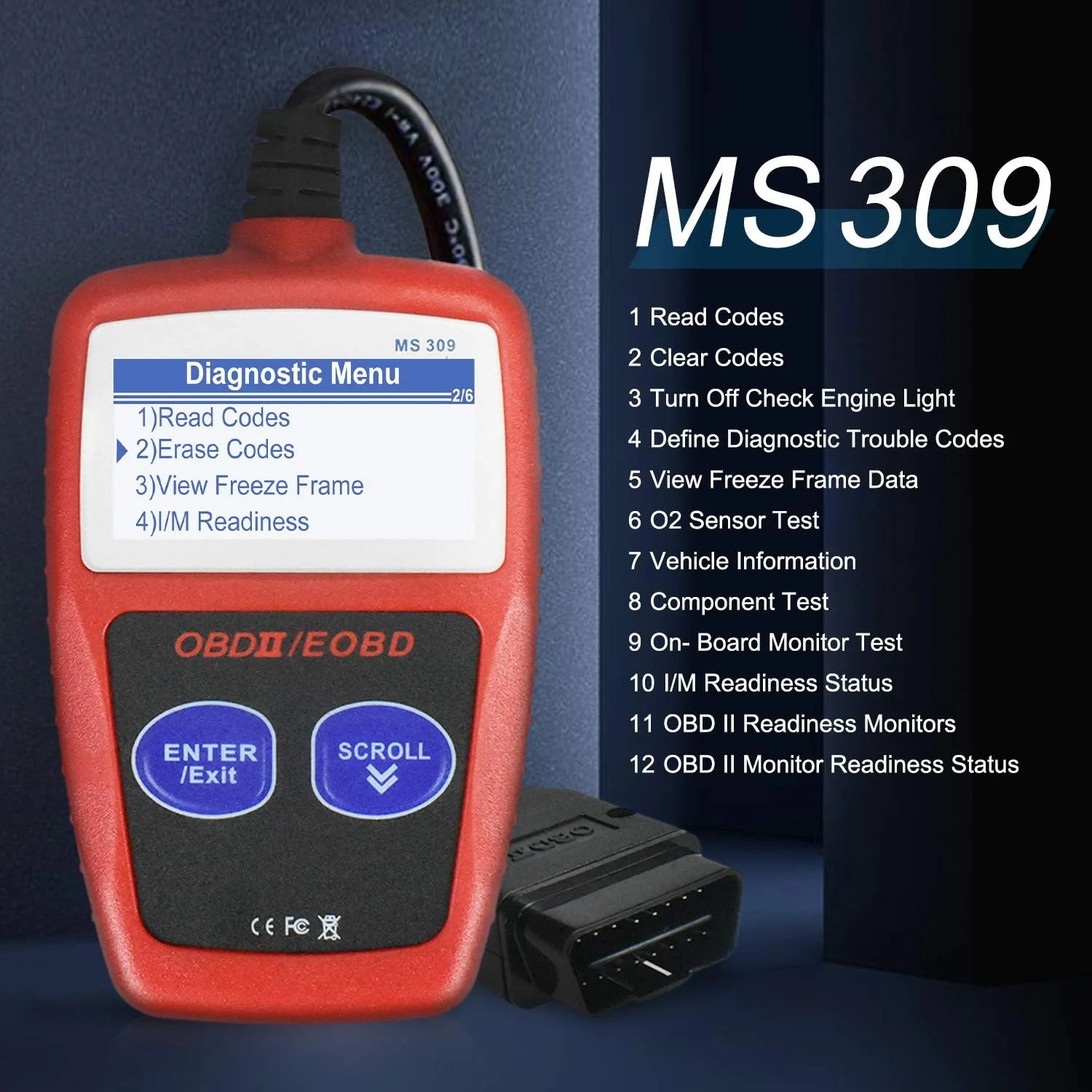 

MS309 OBDII CAN obd2 Car Diagnostic Tool Professional MS309 Scanner Code Reader clear trouble codes Better Than ELM327 OBD Tool