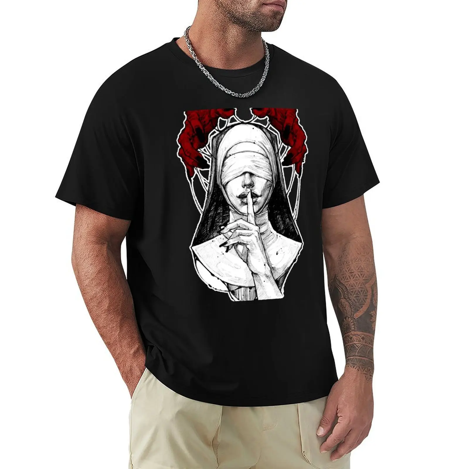 Satan Nun T-Shirt Athletic Quick Dry T-Shirt for Men