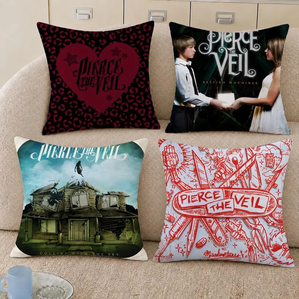 Band Pierce the Veil Post Hardcore Emo Cushion Cover Decorative Pillowcase Soft Short Plush Cozy Durable Sofa Home Decor Items