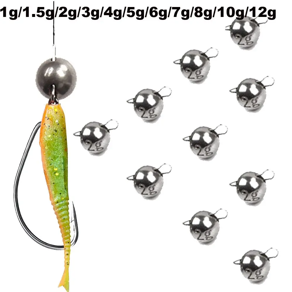 1PC For Bass Wolfram Sinker Ball Tungsten Sinkers Fishing Weights Sinkers Silver Color Fishing Tackle Gear Accessories 1g-52g