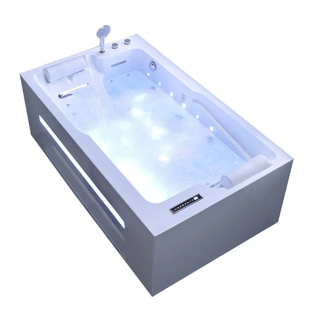 1800mm Bathroom Whirlpool Bathtub LED Colored Lights Indoor Spa Double People Surf Massage Tub RS101B