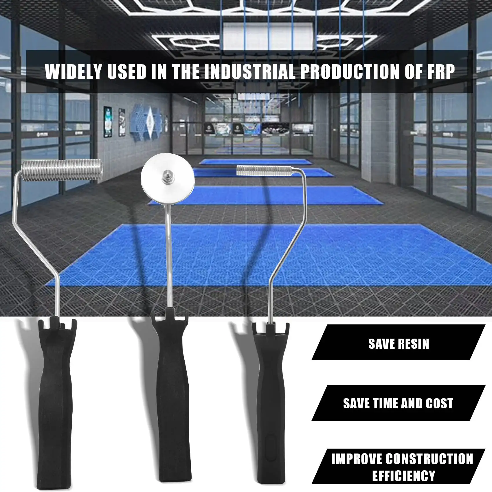 A34R 3 قطعة مجموعة أسطوانة الألياف الزجاجية فقاعة مجداف أداة الترقق مجموعة الأسطوانة لقالب FRP #5