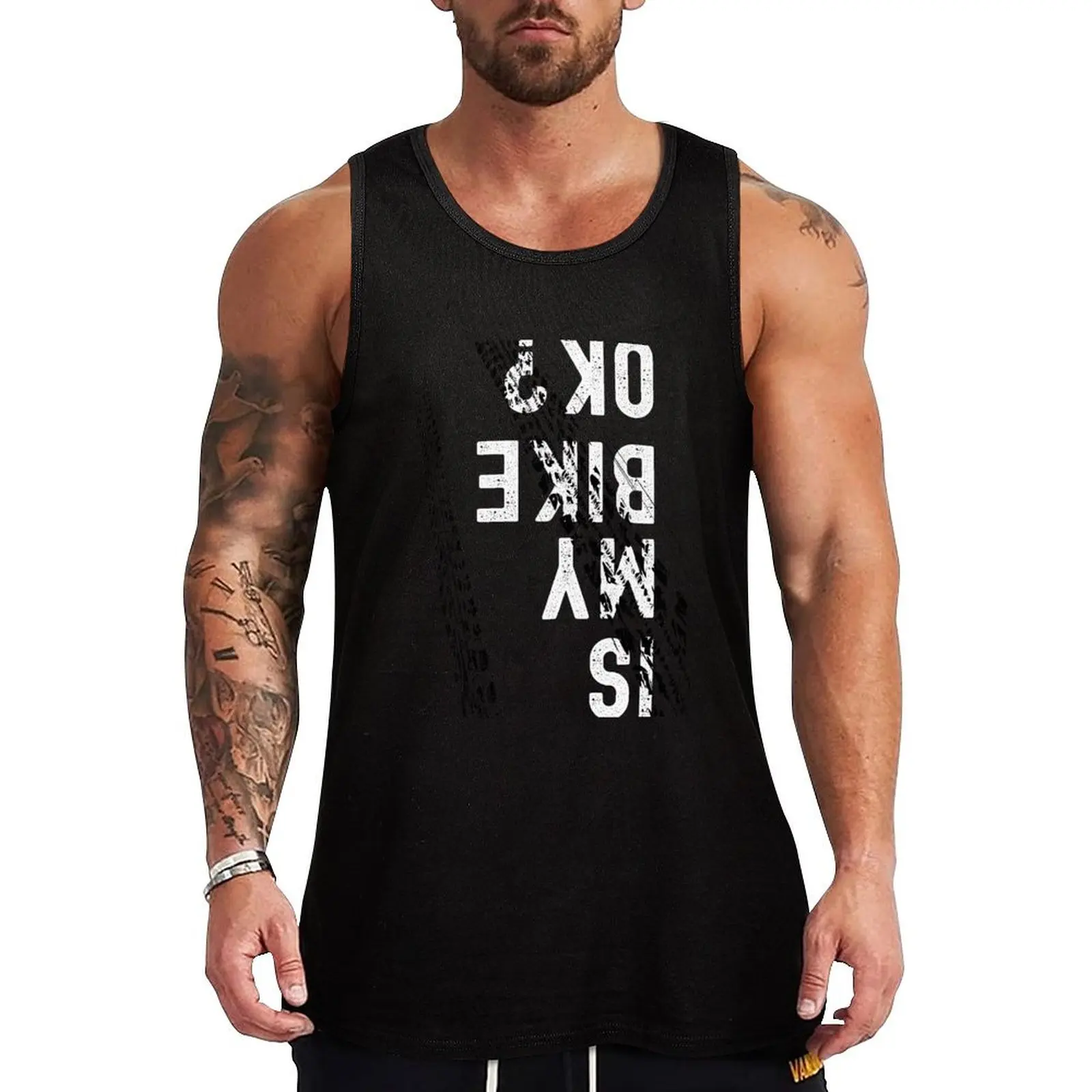 Is My Bike Ok? Tank Top Text Print Tank Top Letter Graphic Casual Sleeveless