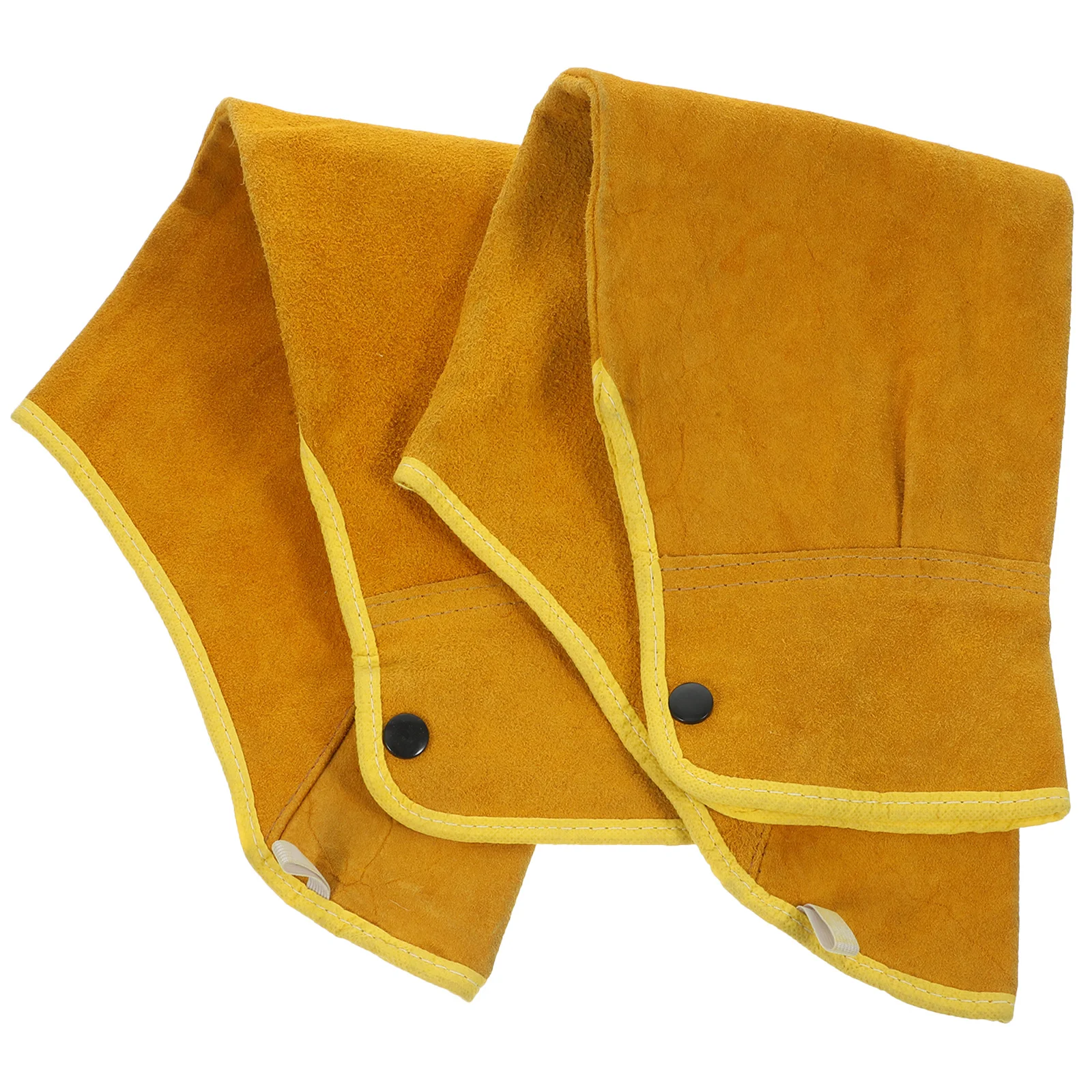 1Pair Protective Oversleeves Heavy Duty Welding Arm Guards Heat Resistant Fireproof Workwear Accessory for Industrial Use Yellow