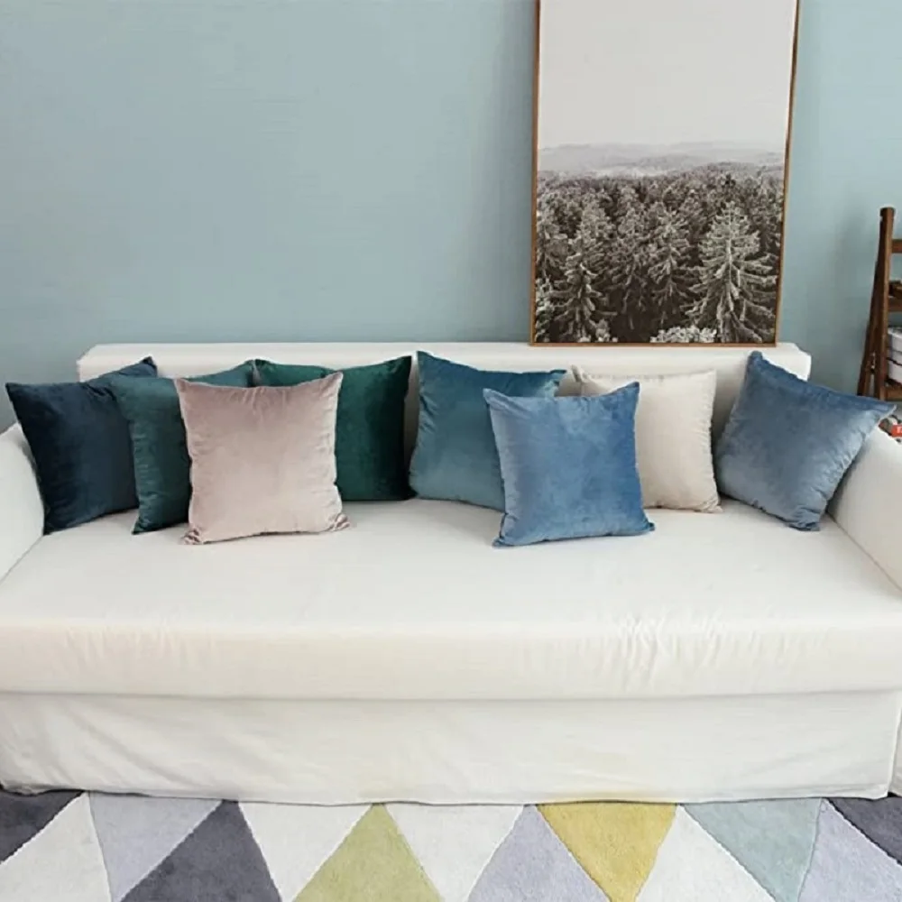Maßgefertigter Kissenbezug aus Holländischem Samt 30x50cm 40/45/50/55/60cm Einfarbig für Bett, Sofa, Auto und Heimdekoration in Flieder – Detail 7