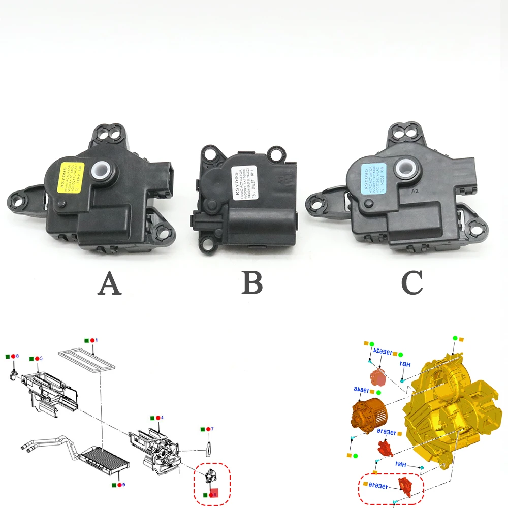 

A/C Blend Door Control Air Flap Heater Temperature Damper Motor Actuator For Mazda BT50 UP-UR For Ford Everest U375 Ranger TKE