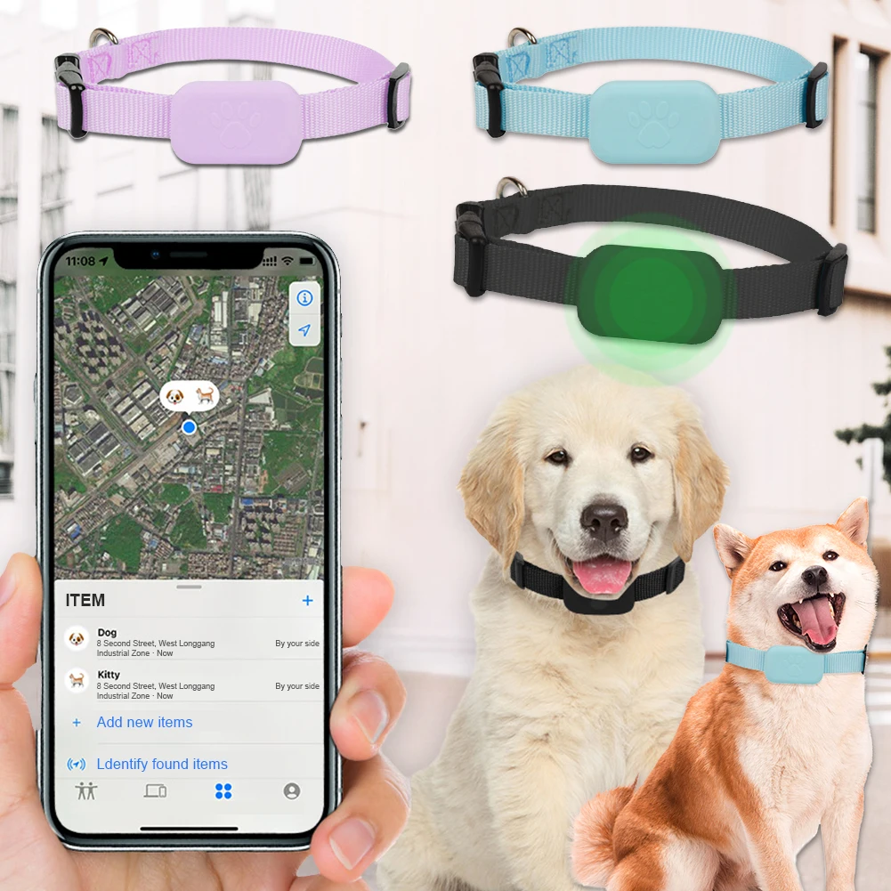 For iOS Mini GPS Tracker Battery Operated Puppy Collar Animal Tracking Movement Alert Collar for Small Medium Large Dogs